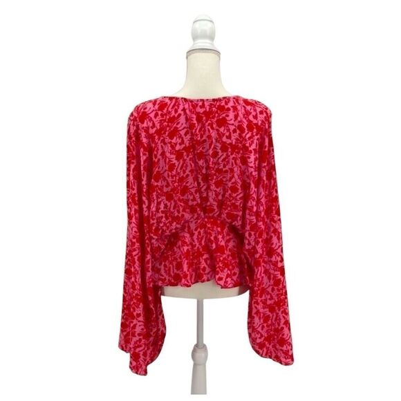 NWT Band of the Free Top Shirt Oversized Pink Red Size XS - Picture 6 of 8